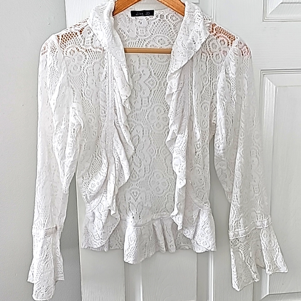 Lisa D lacy Cardigan. Size T3 (med/large)